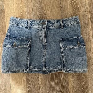 Garage Denim Mini cargo skirt